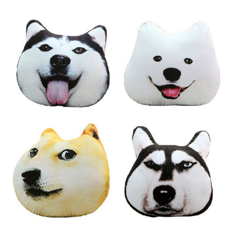 Plyšový 3d Vytlačený Vankúš Pre Psa Samojed Husky Doge Pre Psa Aljaška