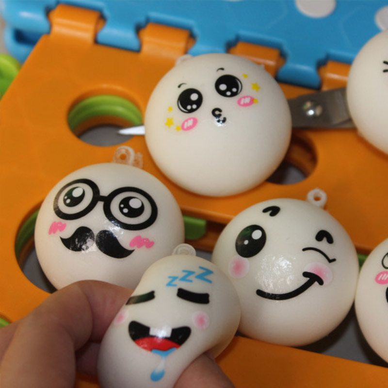 Roztomilý Model Tváre S Voňavým Chlebom Squishy Toys Retiazka Na Mobil Na Zmiernenie Stresu