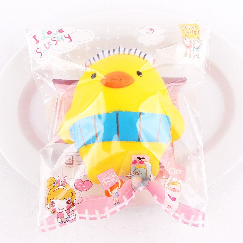 Sanqi Elan Squishy Cartoon Chicken Baby10 cm Pomaly Rastúce S Obalom Kolekcia Darčeková Hračka