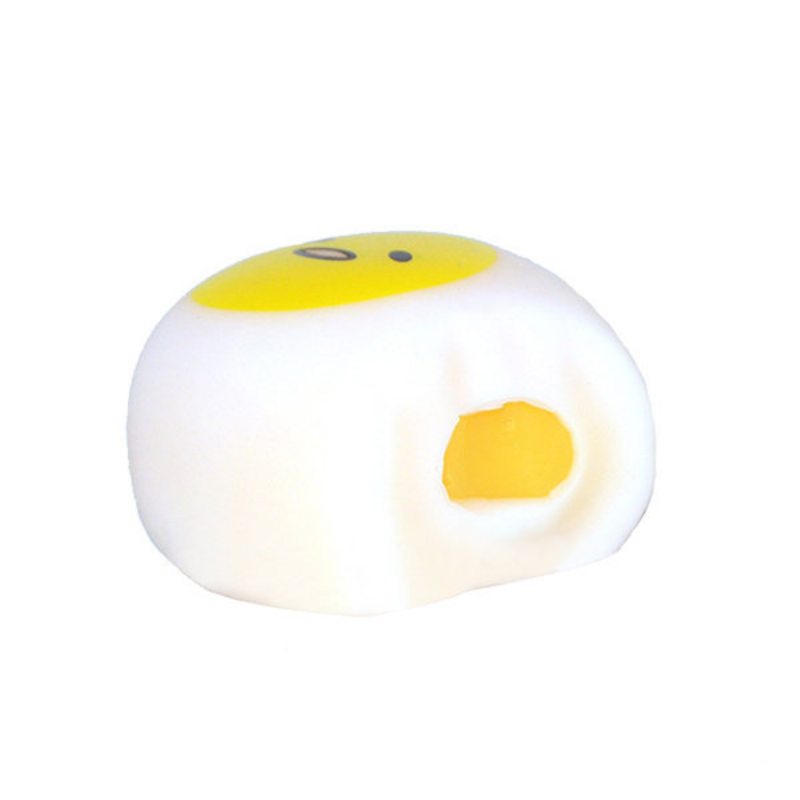 Squeeze Lazy Egg Yolk Uvoľňovač Stresu Na Telefón Taštička S Príveskom 4 cm S Popruhom