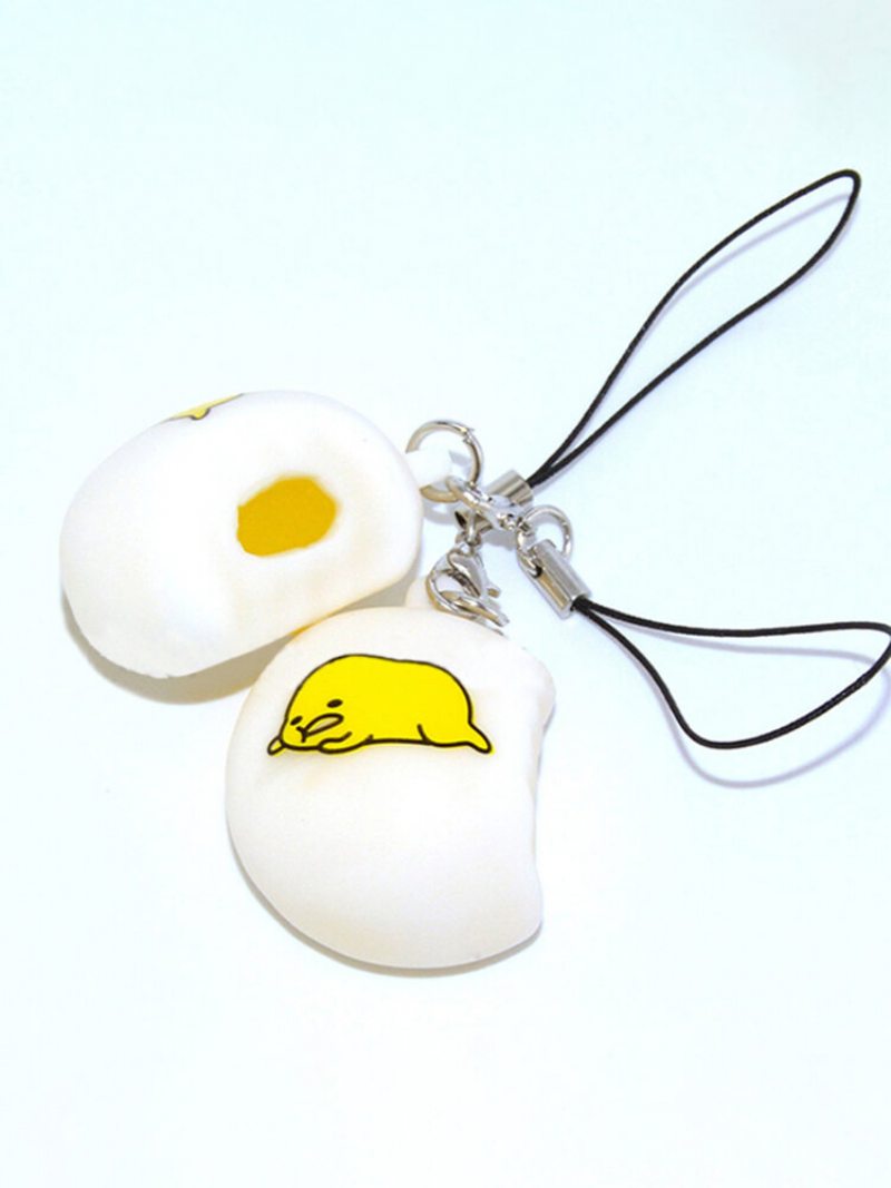 Squeeze Lazy Egg Yolk Uvoľňovač Stresu S Príveskom Na Tašku Na Telefón 4 cm