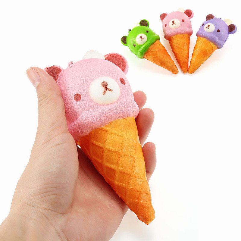 Squishy Ice Cream Bear Mäkká Pomaly Rastúca Kolekcia Darčeková Dekorácia Hračka Na Stláčanie