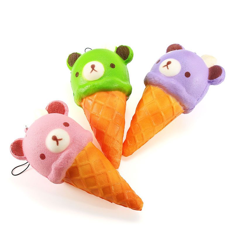 Squishy Ice Cream Bear Mäkká Pomaly Rastúca Kolekcia Darčeková Dekorácia Hračka Na Stláčanie