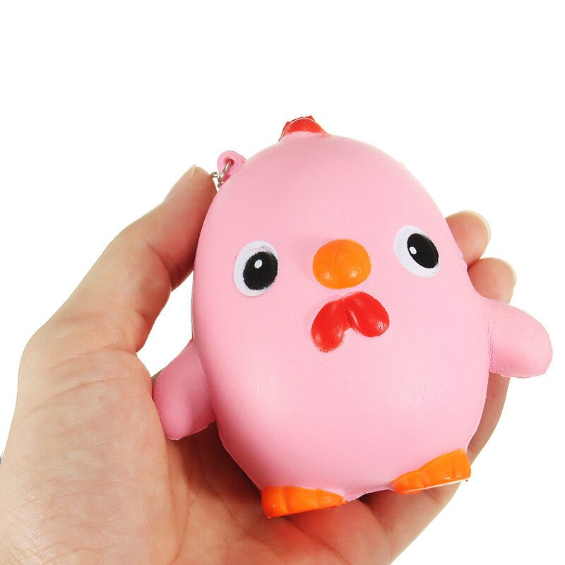 Squishy Pink Chicken Jumbo 10 cm Pomaly Rastúca Kolekcia Darčekový Dekor Plyšová Hračka Popruh Na Tašku Na Telefón