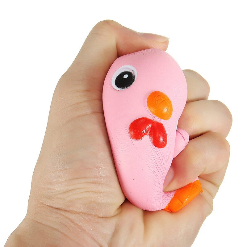 Squishy Pink Chicken Jumbo 10 cm Pomaly Rastúca Kolekcia Darčekový Dekor Plyšová Hračka Popruh Na Tašku Na Telefón
