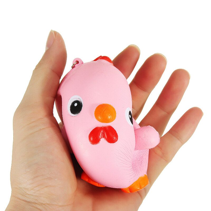 Squishy Pink Chicken Jumbo 10 cm Pomaly Rastúca Kolekcia Darčekový Dekor Plyšová Hračka Popruh Na Tašku Na Telefón
