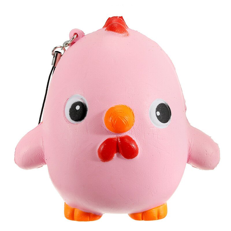 Squishy Pink Chicken Jumbo 10 cm Pomaly Rastúca Kolekcia Darčekový Dekor Plyšová Hračka Popruh Na Tašku Na Telefón