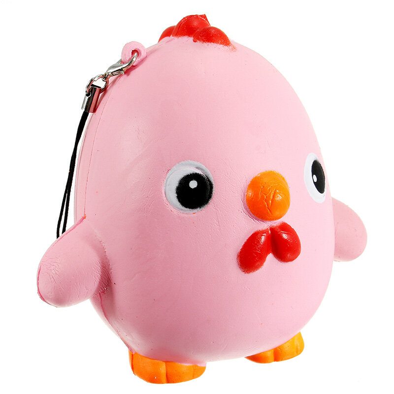 Squishy Pink Chicken Jumbo 10 cm Pomaly Rastúca Kolekcia Darčekový Dekor Plyšová Hračka Popruh Na Tašku Na Telefón