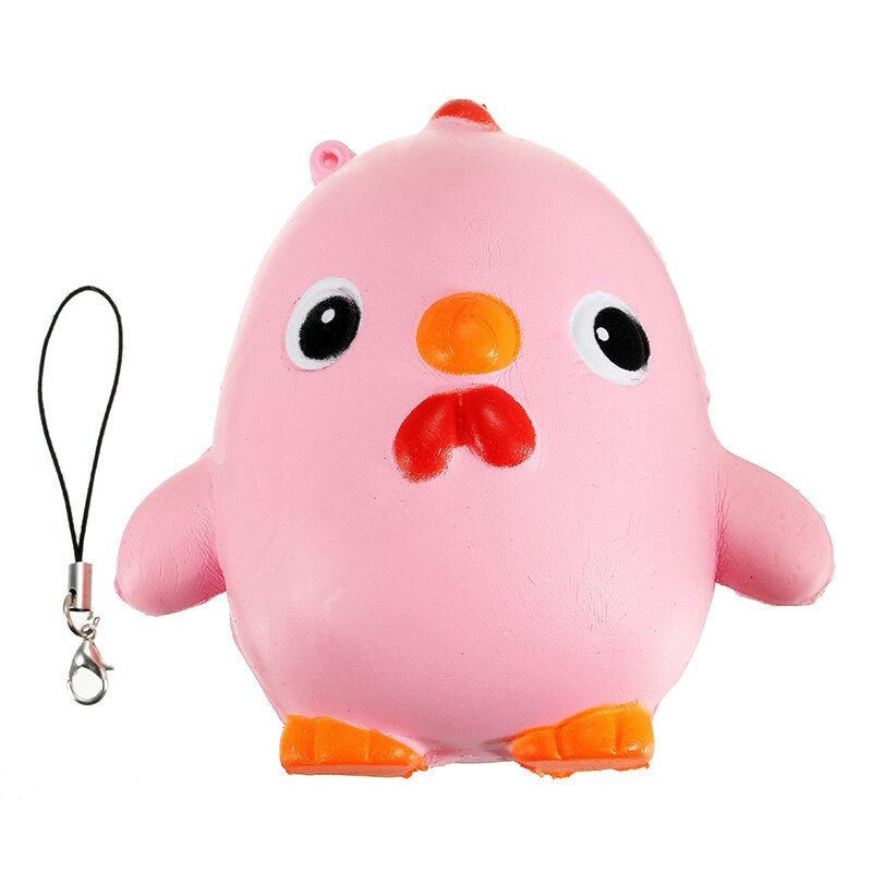 Squishy Pink Chicken Jumbo 10 cm Pomaly Rastúca Kolekcia Darčekový Dekor Plyšová Hračka Popruh Na Tašku Na Telefón