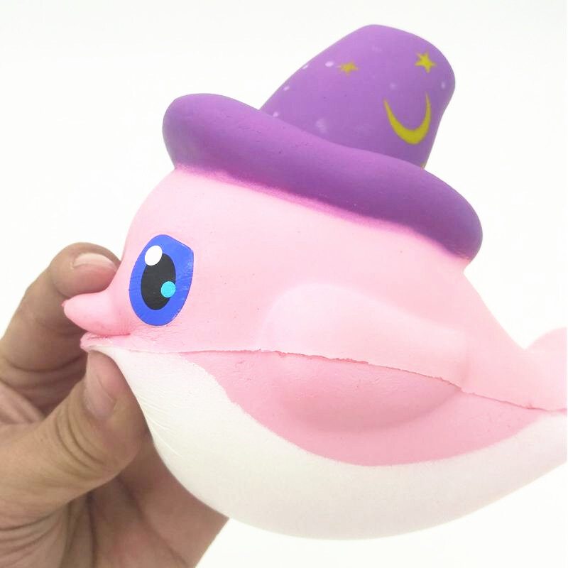 Squishy Slow Rising Kawaii Whale Soft Squeeze Roztomilý Delfín Remienok Na Mobil Chlebový Koláč Naťahovacia Hračka