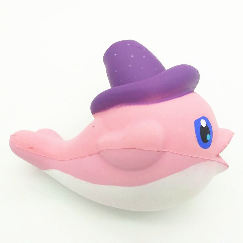 Squishy Slow Rising Kawaii Whale Soft Squeeze Roztomilý Delfín Remienok Na Mobil Chlebový Koláč Naťahovacia Hračka