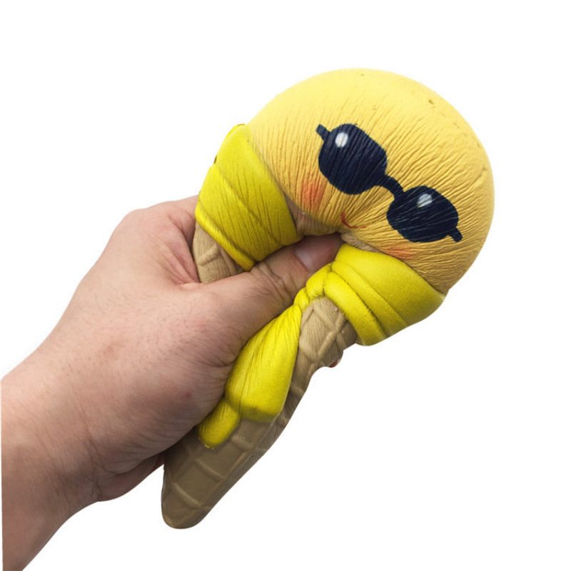 Squishy Zábavná Zmrzlina So Slnečnými Okuliarmi Šatka 18 cm Pomaly Stúpajúca S Obalom Kolekcia Darček