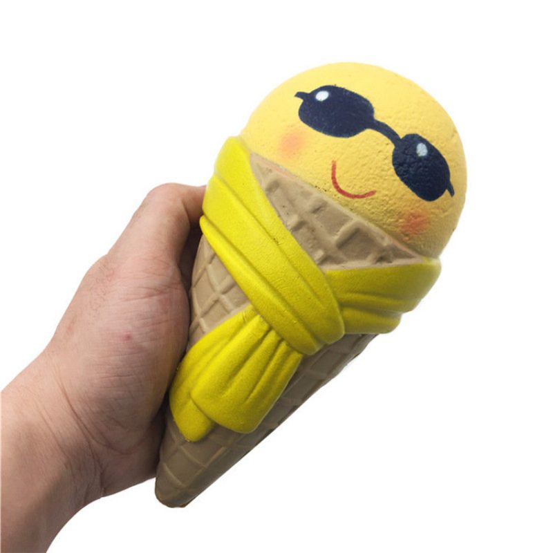 Squishy Zábavná Zmrzlina So Slnečnými Okuliarmi Šatka 18 cm Pomaly Stúpajúca S Obalom Kolekcia Darček