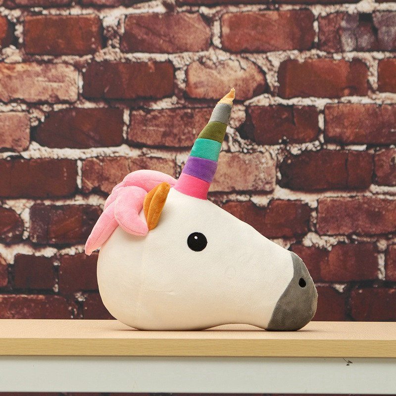 Vankúš Unicorn Emoji Throw Rainbow Pink Poop Emoticon 32 cm