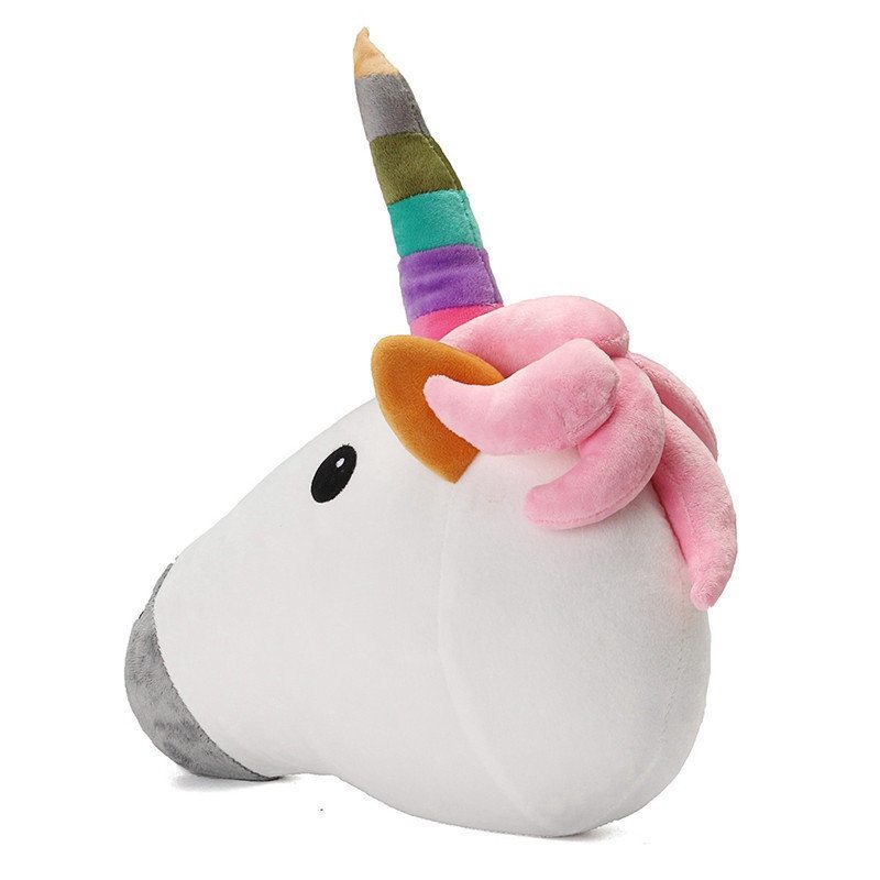 Vankúš Unicorn Emoji Throw Rainbow Pink Poop Emoticon 32 cm