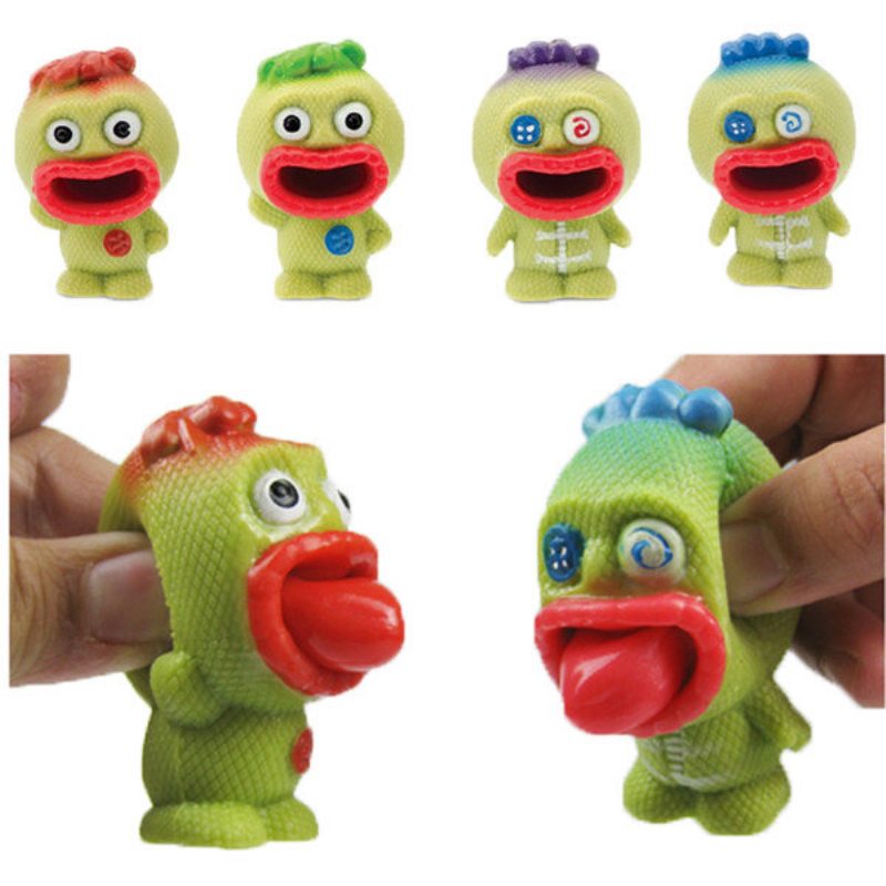 Vyskakovať Alien Squishy Odľahčovač Stresu Zábavný Darček Ventilátor Hračky Big Mouth Slime