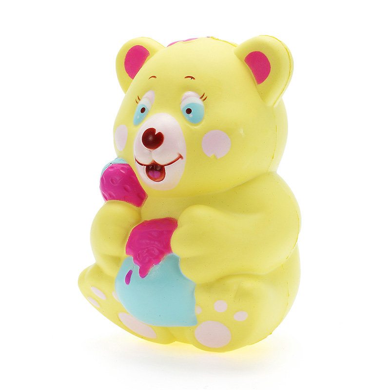 Xinda Squishy Jahodový Medveď Držiaci Medový Hrniec 12 cm Pomaly Stúpajúci S Obalom Kolekcia Darčeková Hračka