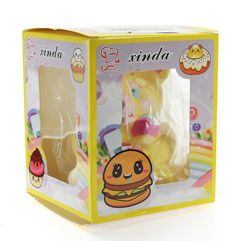 Xinda Squishy Jahodový Medveď Držiaci Medový Hrniec 12 cm Pomaly Stúpajúci S Obalom Kolekcia Darčeková Hračka