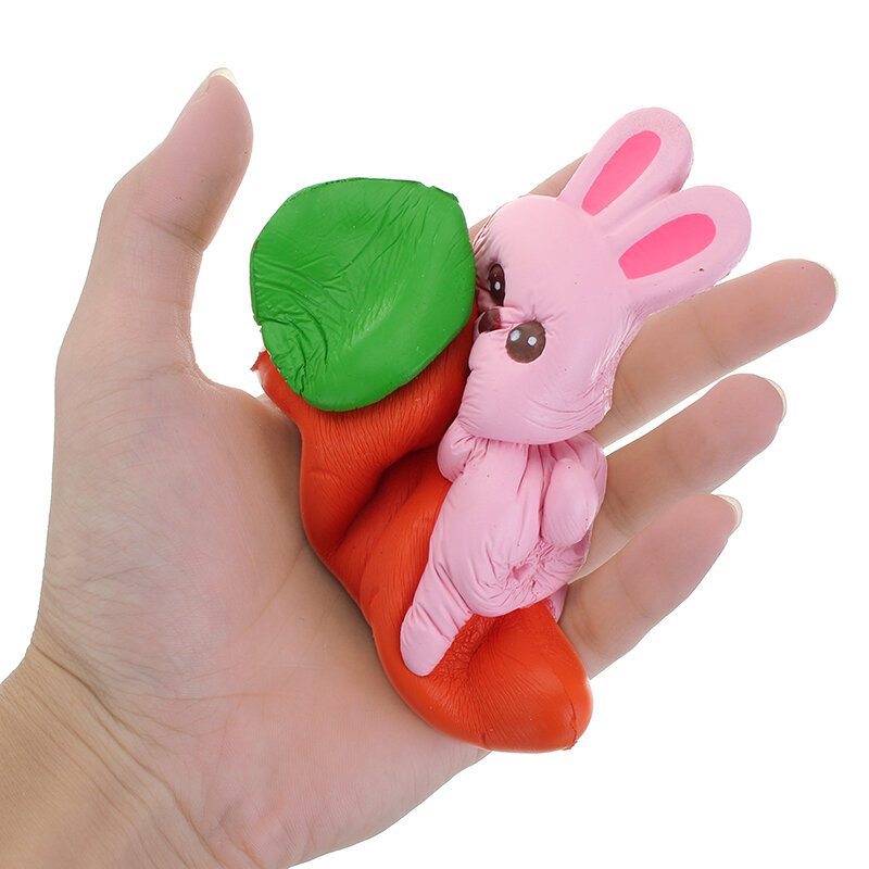 Yunxin Squishy Rabbit Bunny Holding Mrkva 13 cm Pomaly Rastúca S Obalom Kolekcia Darčeková Dekoračná Hračka