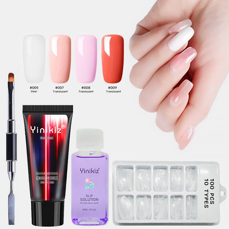 13ml Sada Akrylového Gélu Extend Fast Uv Builder Gel Slip Solution Forma Na Nechty Štetec Nail Art