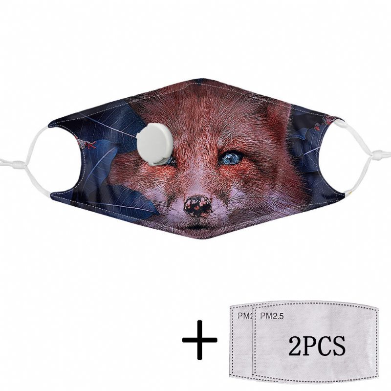 2ks Pm2.5 Filter Fox Jednorazové Masky S Maskou S Dýchacím Ventilom