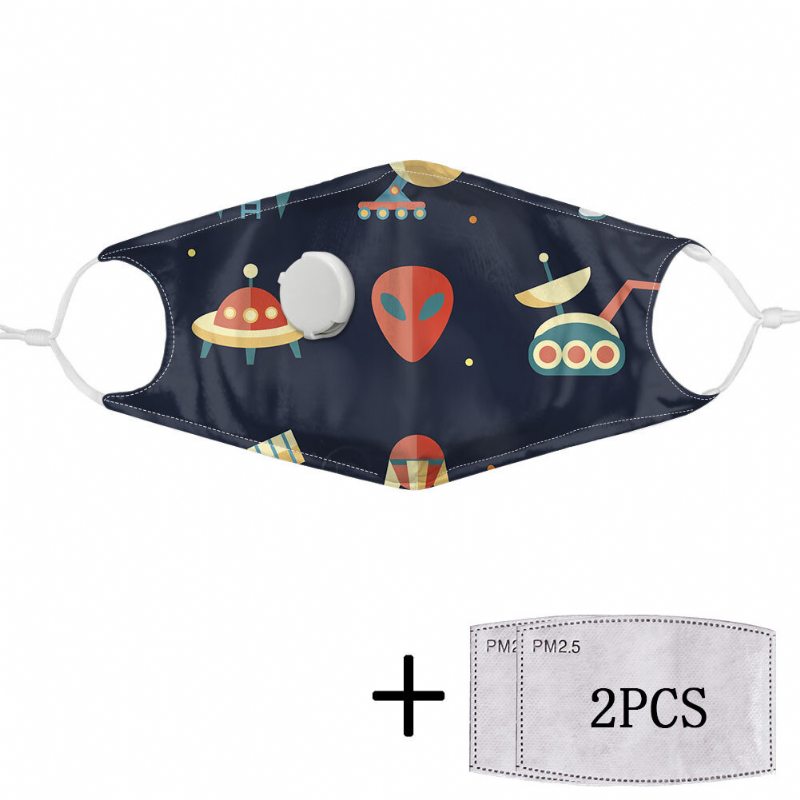2ks Pm2.5 Filter Planet Jednorazové Masky S Maskou S Dýchacím Ventilom