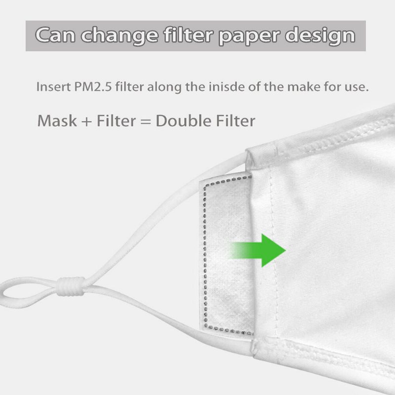 2ks Pm2.5 Filter Printing Nejednorazové Masky S Maskou S Dýchacím Ventilom