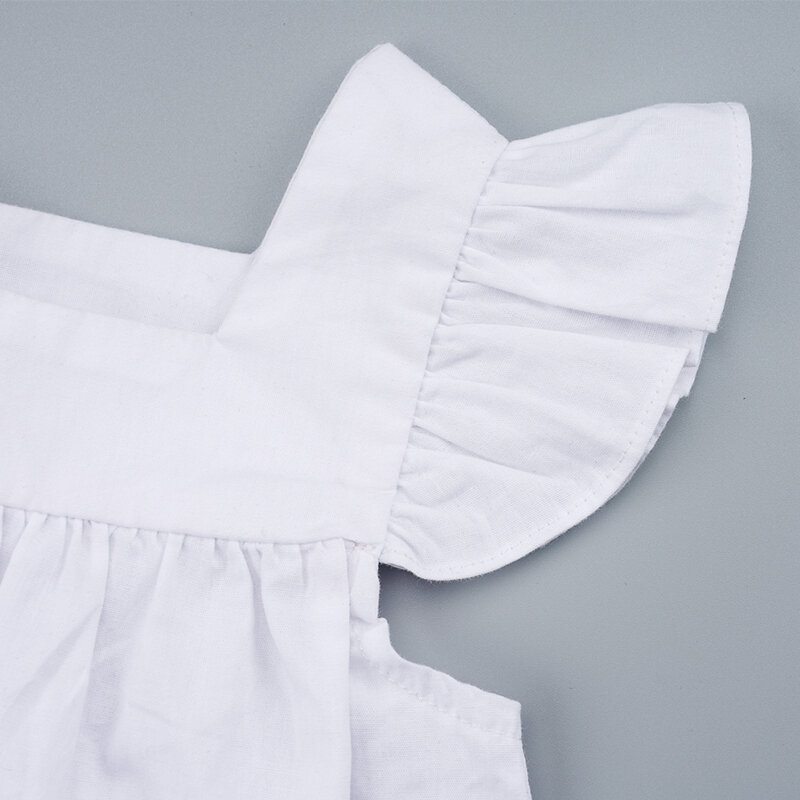 Baby Flying Sleeves Biele Topy+kockované Šortky S Potlačou Pre 3-24m