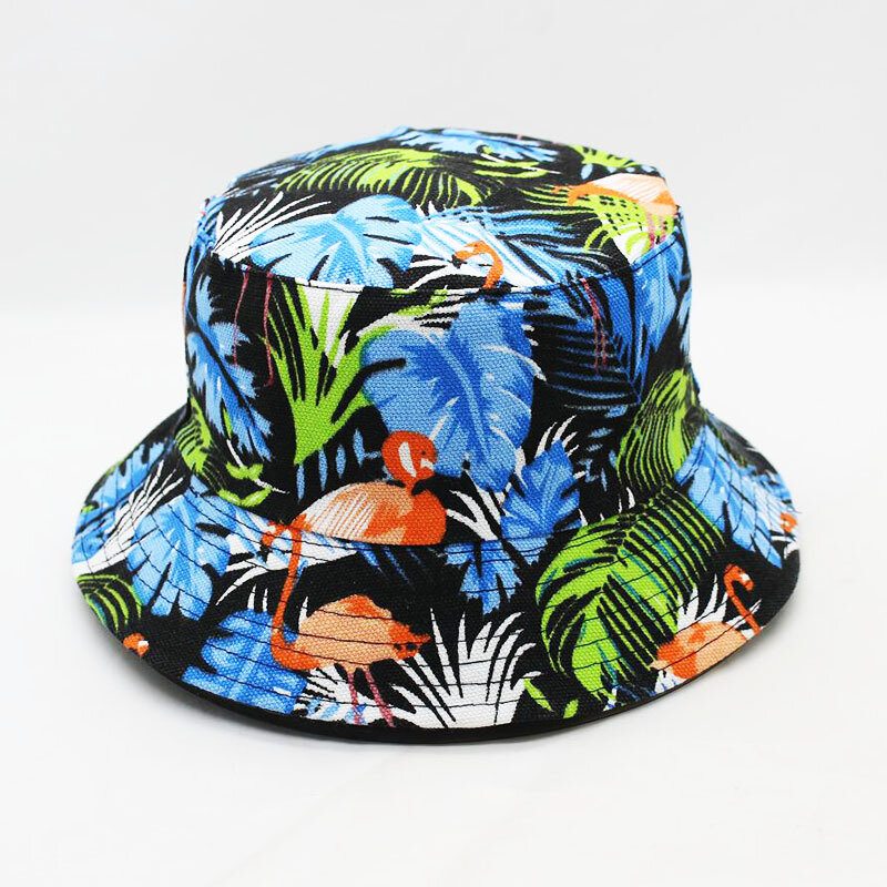 Čiapka S Pruhovaným Vzorom Flamingo Leto Outdoor Sunscreen Visor Fisherman Bucket Hat