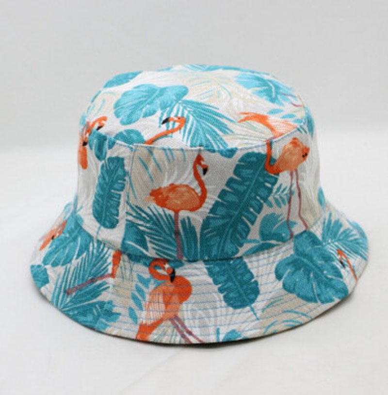 Čiapka S Pruhovaným Vzorom Flamingo Leto Outdoor Sunscreen Visor Fisherman Bucket Hat