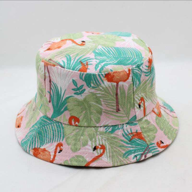 Čiapka S Pruhovaným Vzorom Flamingo Leto Outdoor Sunscreen Visor Fisherman Bucket Hat
