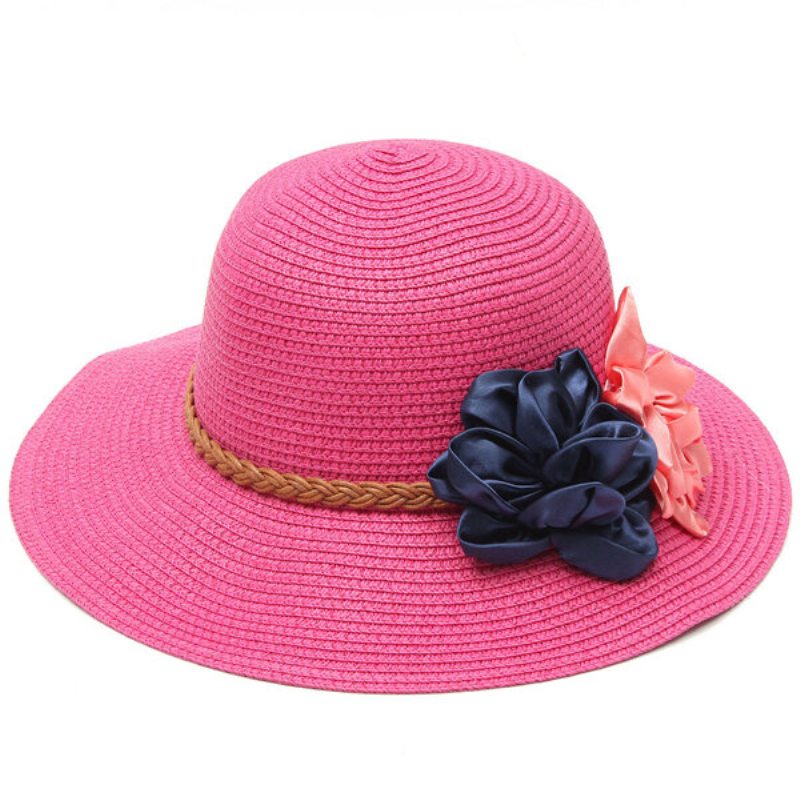 Dámska Čiapka Trilby Beach Sun Hat Flower Elegantná Cestovateľská Šiltovka So Slamou