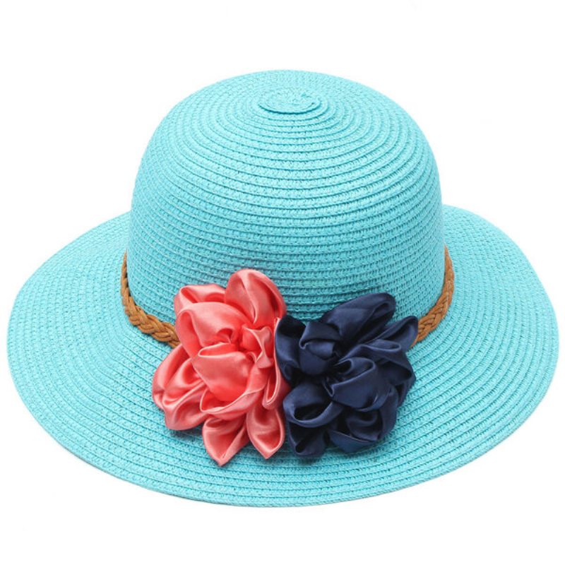 Dámska Čiapka Trilby Beach Sun Hat Flower Elegantná Cestovateľská Šiltovka So Slamou