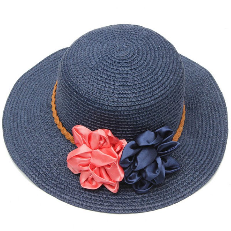 Dámska Čiapka Trilby Beach Sun Hat Flower Elegantná Cestovateľská Šiltovka So Slamou