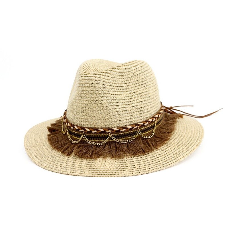 Dámska Slnečná Clona Straw Hat Vonkajší Prímorský Slnečný Šilt Jednofarebný Džezový Klobúk
