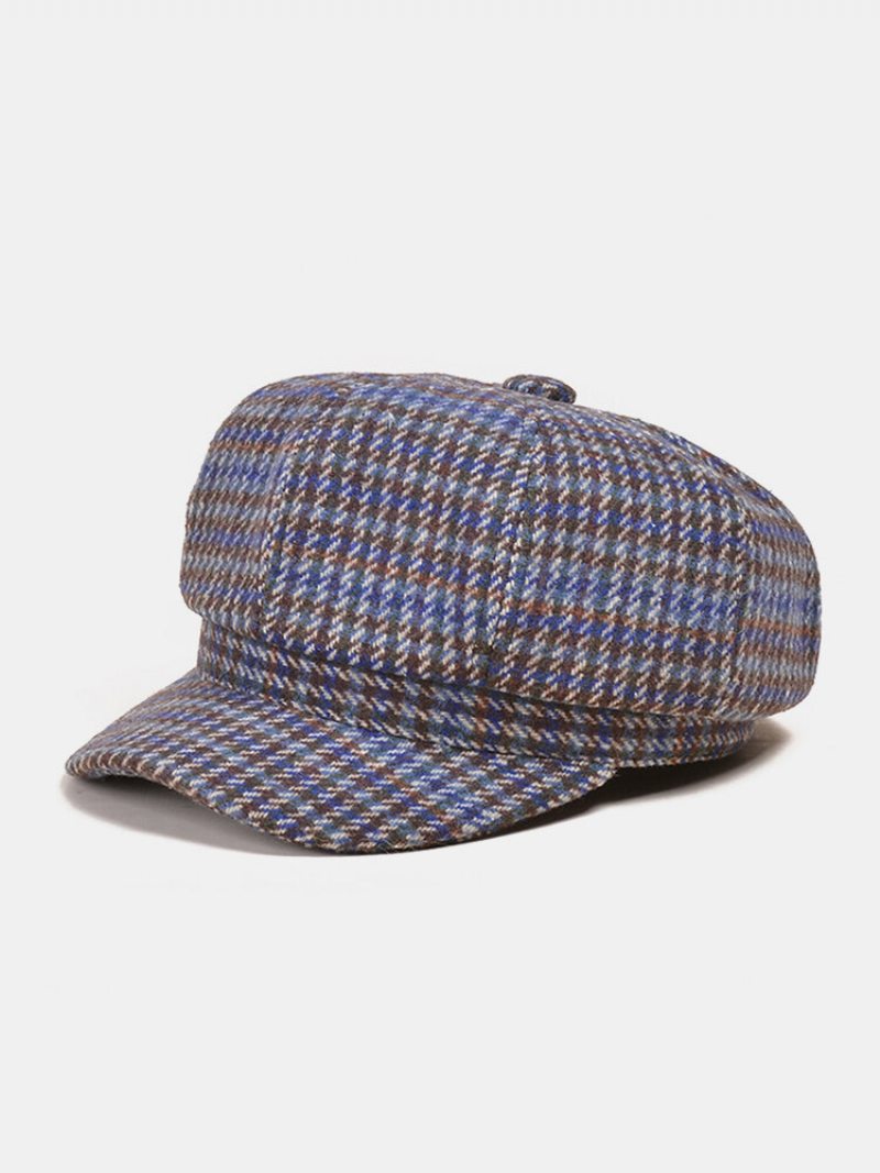 Dámska Umelá Koža Outdoor Retro Ležérny Osemuholníkový Klobúk Baret Flat Cap