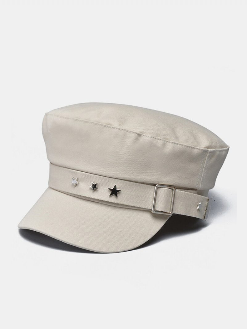 Dámska Umelá Koža Outdoor Retro Ležérny Osemuholníkový Klobúk Baret Flat Cap