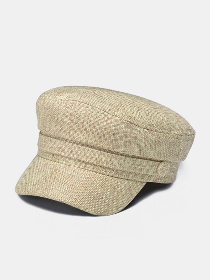 Dámska Umelá Koža Outdoor Retro Ležérny Osemuholníkový Klobúk Baret Flat Cap