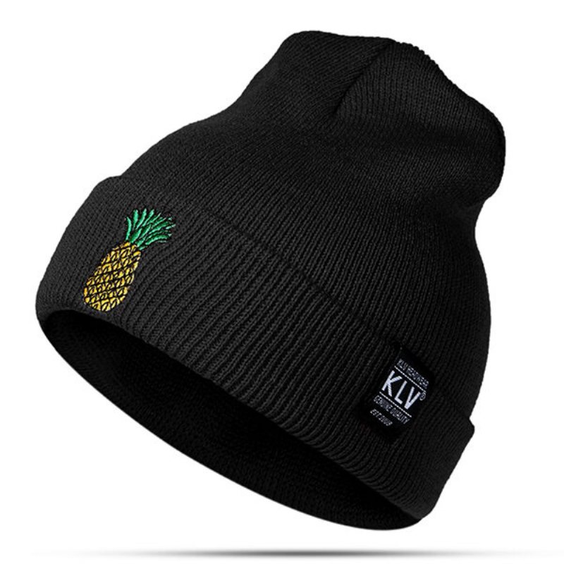 Dámske Zimné Ananásové Vyšívané Pletené Čiapky Ležérne Teplé Skullies Beanies