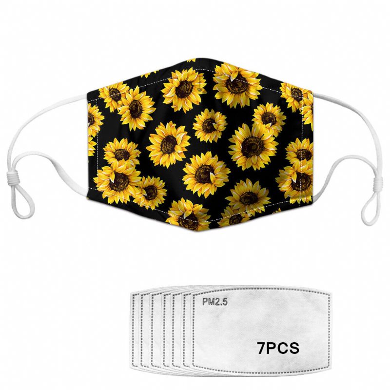 Dasiy Flower Print Face Mask 7-dielna Sada Tesnení Daisy Pm2.5 Masky