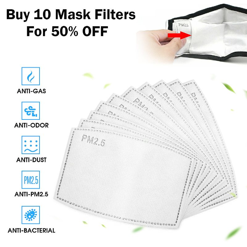 Filter Na Tvárovú Masku Pm2.5 P2 Kúpte Desať Za 50 % Zľavu Filtre Na Dýchanie S Aktívnym Uhlím Pre Dospelých