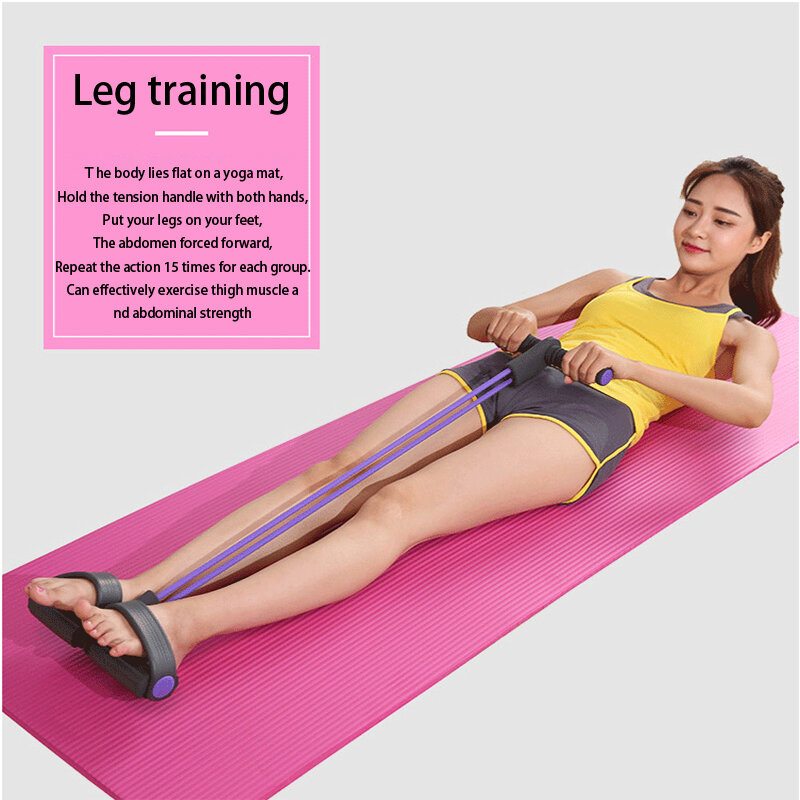 Fitness Elastické Sťahovacie Lano Na Brušné Cvičenie V Sede Pohodlné Sťahovanie Lana S Pedálom