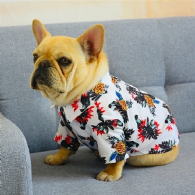 Hawaiian Pet Clothes Rastlinná Kvetinová Košeľa Pre Domáce Zvieratá Pring And Summer Wear Tenké Košele Pre Psov A Mačky