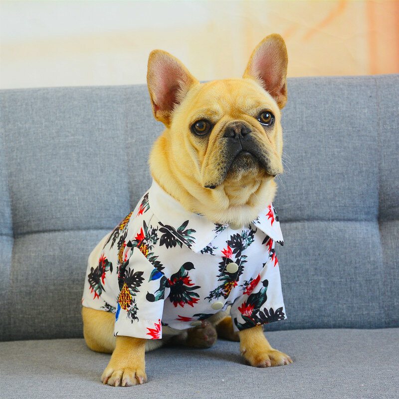 Hawaiian Pet Clothes Rastlinná Kvetinová Košeľa Pre Domáce Zvieratá Pring And Summer Wear Tenké Košele Pre Psov A Mačky