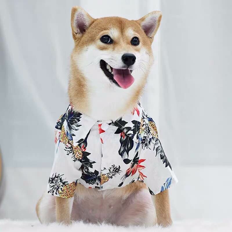 Hawaiian Pet Clothes Rastlinná Kvetinová Košeľa Pre Domáce Zvieratá Pring And Summer Wear Tenké Košele Pre Psov A Mačky