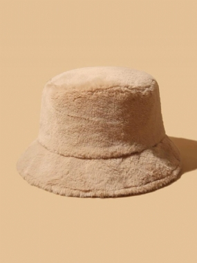 Kožušina Hrubý Teplý Zimný Bucket Čiapka Ženy Jednofarebné Dievčatá Plochý Top Velvet Fedoras Dámsky Plyšový Bob