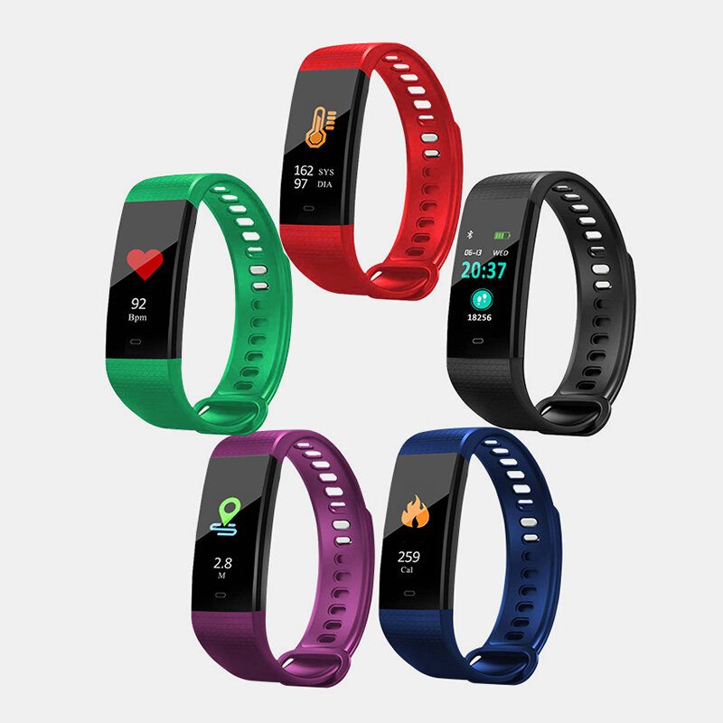 Monitor Srdcového Tepu A Krvného Tlaku Smart Band Farebná Obrazovka Bluetooth Smartband Aktivity Fitness Tracker