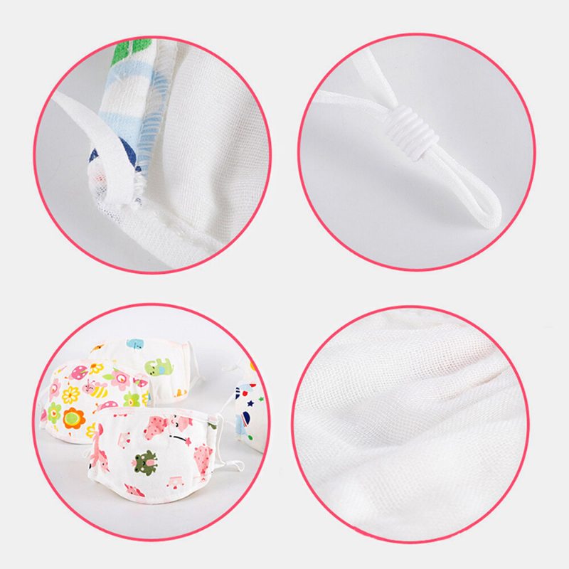 Päťvrstvová Nastaviteľná Detská Maska Cotton Gauze Dust Mask