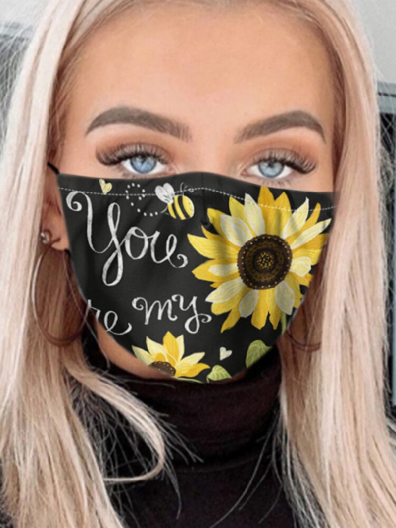 Pm2.5 7-dielne Tesnenie Daisy Sunflower Print Masky Proti Zahmlievaniu Prachotesné