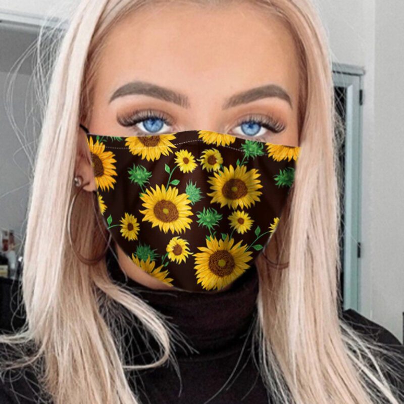 Pm2.5 7-dielne Tesnenie Daisy Sunflower Print Masky Proti Zahmlievaniu Prachotesné